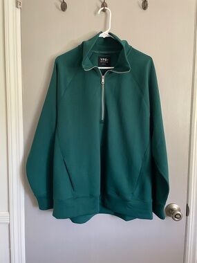 Abercrombie YPB Men’s Green Quarter-Zip Pullover Hoodie